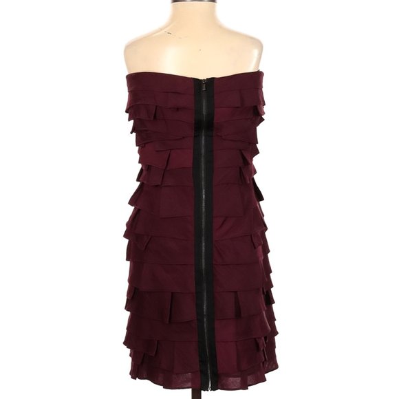 BCBGMAXAZRIA Dress Strapless, Mini, Ruffle Accents, Frills Sz 4 #269 - Picture 2 of 2
